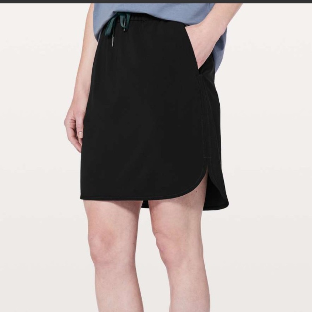 Lululemon Black On The Fly Drawstring Skirt